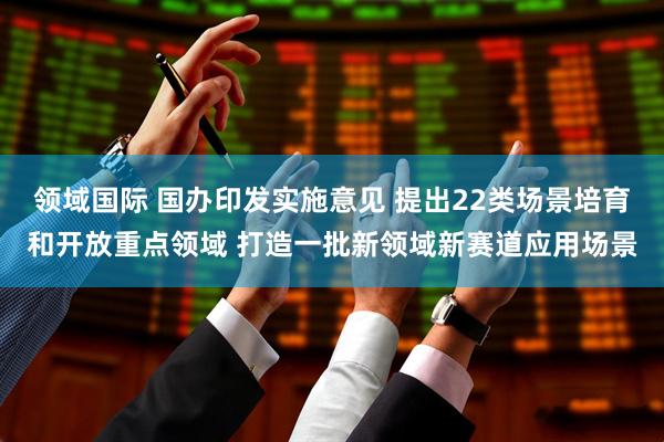 领域国际 国办印发实施意见 提出22类场景培育和开放重点领域 打造一批新领域新赛道应用场景