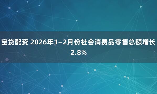 宝贷配资 2026年1—2月份社会消费品零售总额增长2.8%